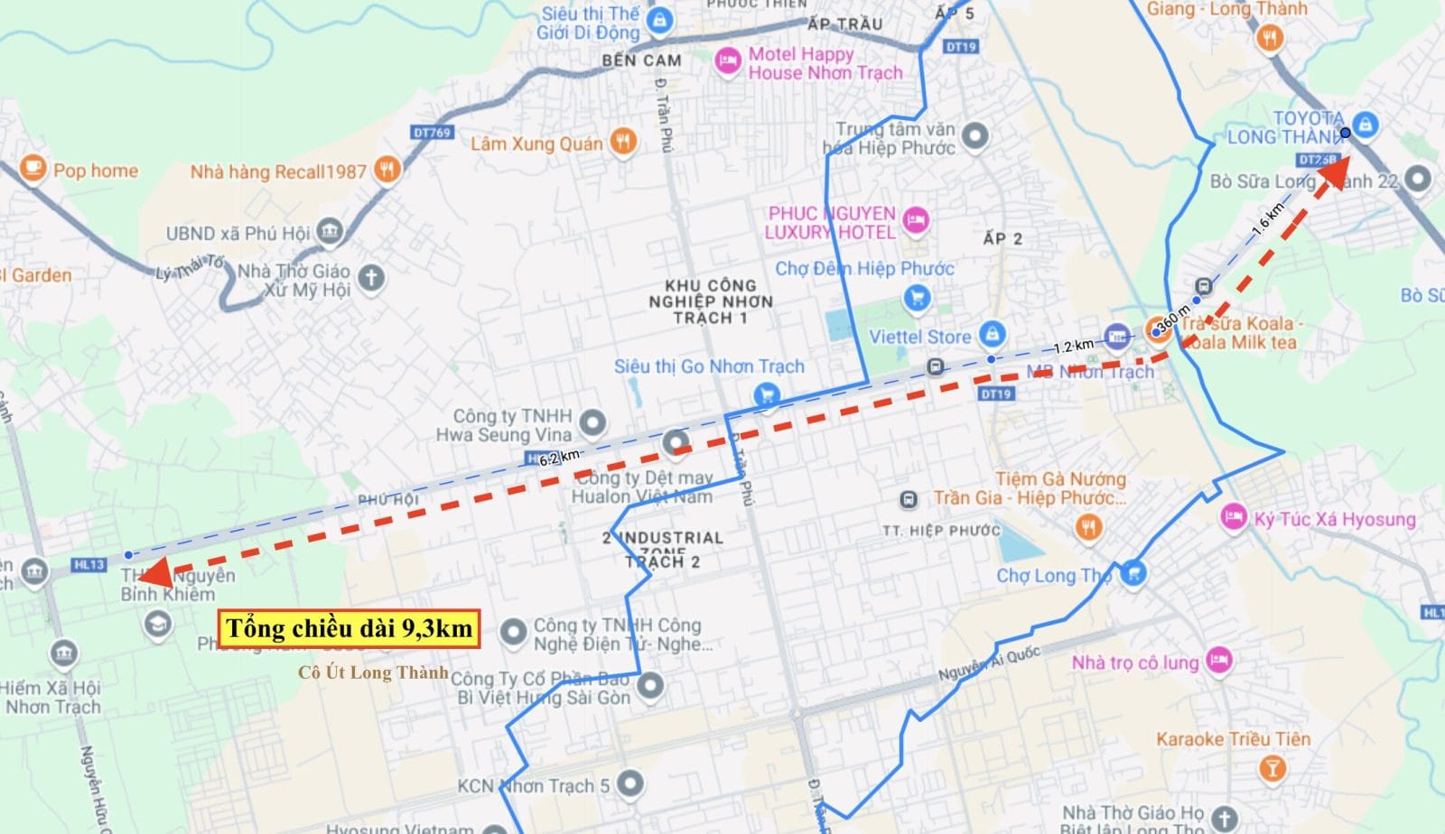 Đoạn từ Trung tâm hành chính đến Quốc lộ 51